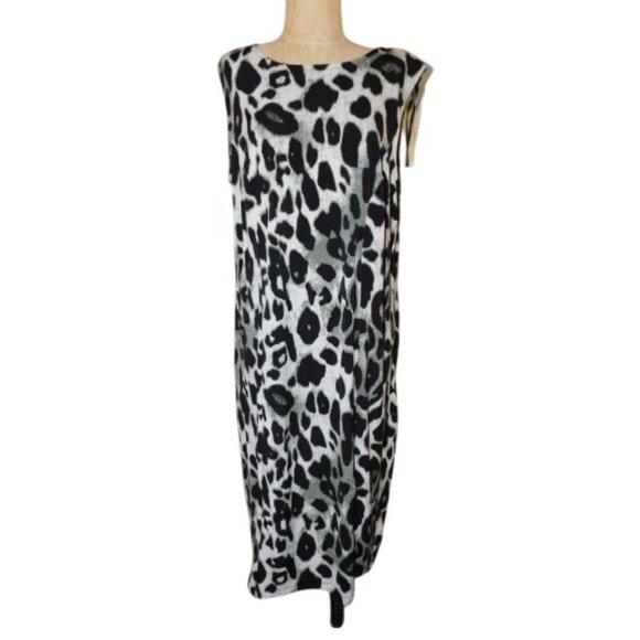 Lemmie for Nina Leonard Size 1X Leopard Print Slinky Stretchy Plus Size Dress NW - Picture 1 of 3